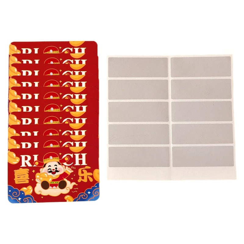 2026 New Year's Wish Scratch Cards, 20pcs, Children's Cartoon Handwritten Scratch Cards, New Year's Eve Game, DIY Gift Scratch Cards